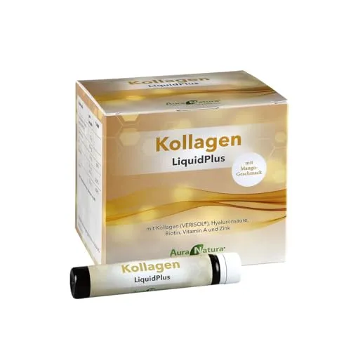 Kollagen Trinkampullen mit Verisol, Hyaluronsäure & Biotin - Kollagen-Präparate für Haut, Haare & Nägel. Mit bioaktiven Verisol Peptiden für optimale Feuchtigkeitsbindung und Zellversorgung. Praktisch in trinkfertigen Ampullen mit frischem Mango-Geschmack.
