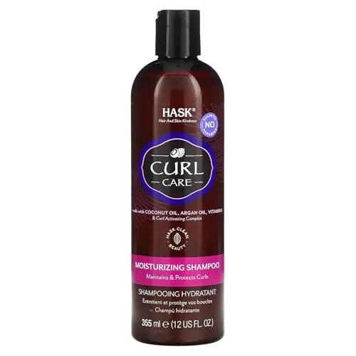 HASK Curl Care Feuchtigkeitsspendendes Shampoo für Welliges und Lockiges Haar 355 ml - Shampoos für Damen, ohne Sulfate, spendet intensive Feuchtigkeit und definiert Wellen und Locken für ein gesundes Aussehen.