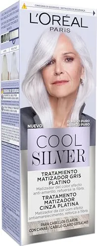 L'Oréal Paris Cool Silver Platin-Grau-Behandlung, reines Weiß, für helles, graues Haar, Haarfarbe ohne Ammoniak