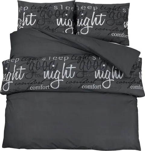 Bettwäsche-Set Schwarz 155x220 cm aus 100% Baumwolle - Hochwertiges Bettwäsche-Set aus 100% Baumwolle in elegantem Schwarz, pflegeleicht und knitterfrei. Perfekt für einen stilvollen Schlafbereich mit Standard 100 von OEKO-TEX Zertifizierung.