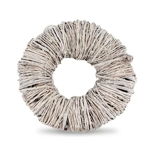 NaDeco Bastelnaturmaterial Mactan Kranz weiß 20-25cm - Bastelzubehör für kreative Köpfe: Individuell gestaltbarer Türkranz, Wandkranz oder Tischkranz – perfekt für Ihre Wohn- oder Geschäftsräume.