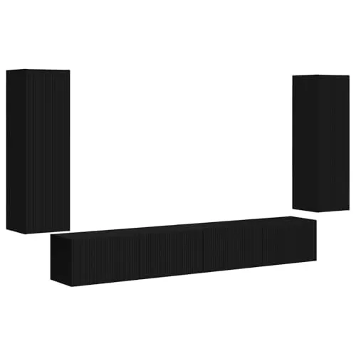 vidaXL Schwarz 98 x 31 x 29,5 cm, Elegantes Mediencenter, Unterhaltungsunit, Moderner TV-Ständer, Apartment, Heimkino-Setup Aufbewahrungssystem