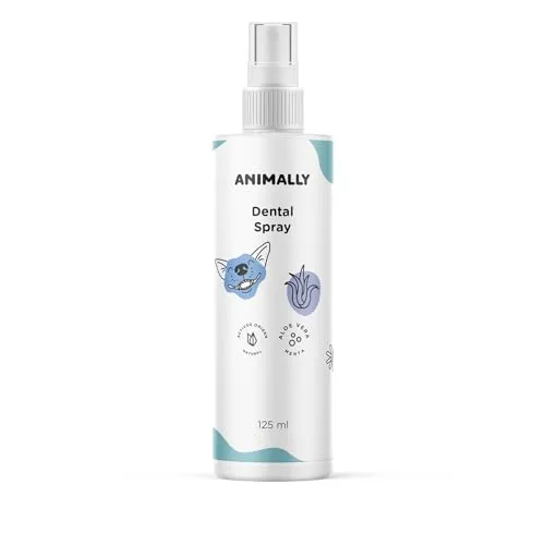Animally Dental Spray Fresh 125 ml. Zahnspray mit Wirkstoffen natürlichen Ursprungs für Hunde und Katzen. Mit Aloe Vera und Minze.