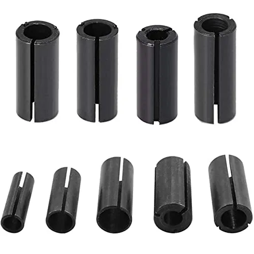 Gravur Bit 9 Stück Reduzierhülse Fräser, Fräser Bits, Fräser Chuck Collet Adapter Spannzangenadapter Holzbearbeitung Router Bit Chuck Spannzange Adapter, Spannzange für Bakelit Fräsmaschinenteile