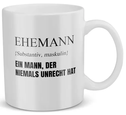 22Feels Tasse Ehemann Geschenk Hochzeitstag Kaffee Männer Geburtstag Valentinstag, Keramik, Made in Germany, Spülmaschinenfest