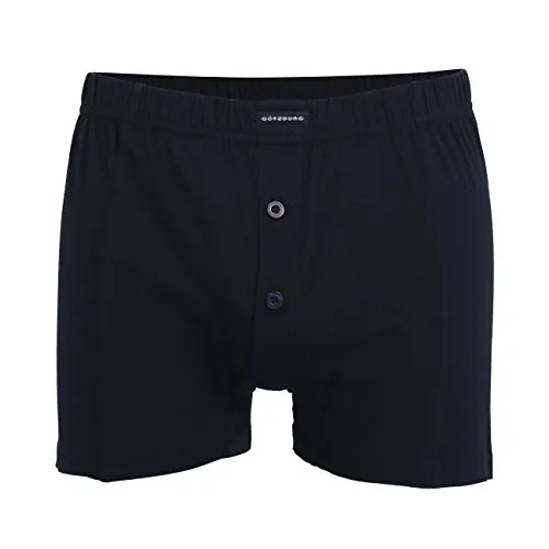 Götzburg Herren Boxershorts mit Eingriff und Knopfleiste (DE/NL/SE/PL, Alphanumerisch, M, Regular, Regular, 2 x Navy)