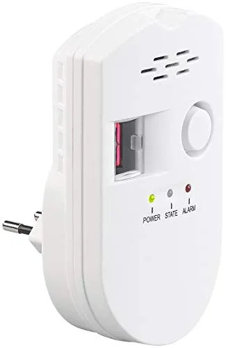 VisorTech Erdgasmelder: Steckdosen-Multi-Gasmelder für Erdgas und Autogas, 85 dB (Gasdetektor Erdgas, Detektor, Auto Heizung)