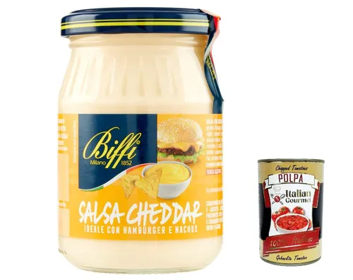 3x Biffi Salsa Cheddar,Sauce für Nachos,Sandwiches und Hamburger 180g+Polpa 400g