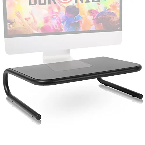 Duronic DM071 | Laptop und Bildschirmerhöhung für Schreibtische | 10 kg Kapazität | Ergonomische Monitorhalterung Schwarz | Monitorerhöhung 37 cm x 24 cm | Notebookständer | TV Ständer