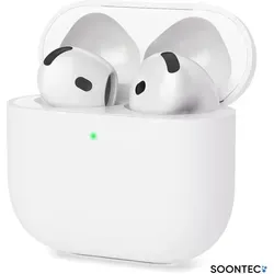 SOONTEC Hülle für AirPods 4 Generation Case Silikon Schutzhülle Kopfhörer Etui Slim Cover in weiß - Weiß