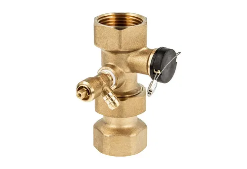 Tecuro - Messing Kappenventil Dn 25 (1 Zoll), Mit Plombiervorrichtung Und Entleerung