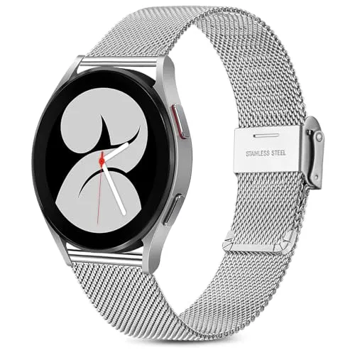 Issinlky Metallarmband aus Edelstahl für Samsung Galaxy Watch 4/5/6/7/FE Classic/Pro 40-44mm - Kompatibel mit Active 2/Watch 42mm