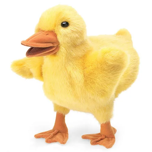 Folkmanis Enten-Küken Handpuppe 2922 - Plüsch-Kuscheltier für kreative Rollenspiele, ideal für Kinder und Puppentheater-Liebhaber.