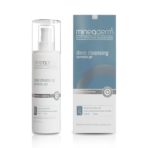 Mineaderm Deep Cleansing Pureness Gel – Gesichtwaschgel mit Aminosäuren & Rosskastanie – entfernt Öl, Schmutz & Make-up – erfrischende, feuchtigkeitsspendende Reinigung – 200 ml
