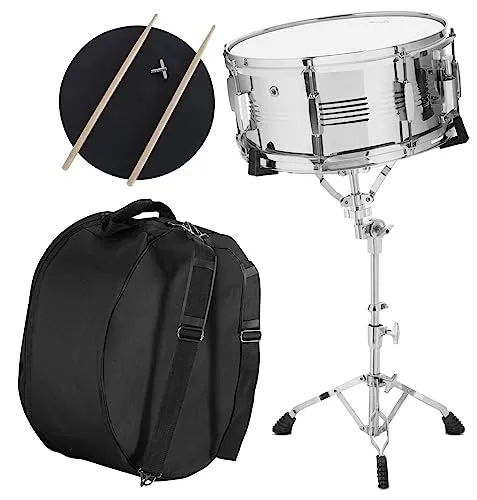 XDrum Snare Drum Starter Set - Percussion Schlagzeug Starter Set mit 14'' x 6,5'' Stahl-Snare, ideal für leises Üben dank Practice-Pad und inklusive Tragetasche für einfachen Transport.