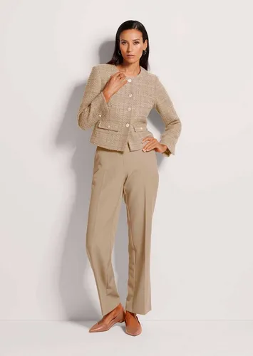 MADELEINE Kurzblazer Eleganter Tweed-Kurzblazer mit Metallknöpfen Businessjacke mit Rundhals, edle Metallknöpfe, im Tweed-Design