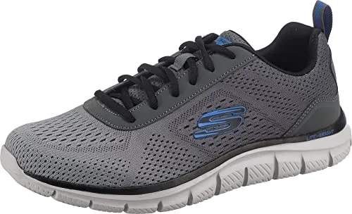 Skechers Men's Track Ripkent Sneaker - Charcoal Mesh/Black Trim - Herren-Sneaker mit atmungsaktivem Mesh-Obermaterial für optimalen Komfort und Unterstützung bei jedem Schritt.