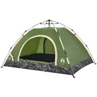 vidaXL Campingzelt 2 Personen Grün - Schnellaufbau - Campingzelt für 2 Personen, wasserdicht und winddicht mit Quick-Release-System für mühelosen Aufbau. Ideal für Abenteuer in der Natur!