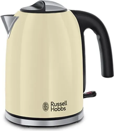Russell Hobbs Wasserkocher 1,0l Colours+ Edelstahl Creme - 2400W mit Schnellkochfunktion, energiesparend und tropfenfrei ausgießen