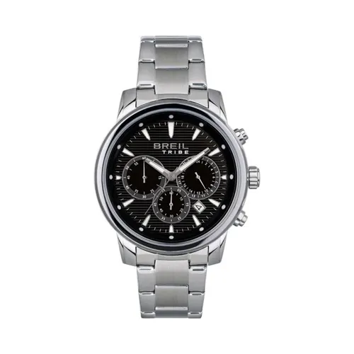 Breil Tribe Caliber EW0510 Armbanduhr - Hochwertige Herren-Armbanduhr mit 43 MM Durchmesser, Edelstahl-Chronograph in elegantem Schwarz – perfekt für jeden Anlass.