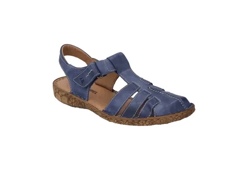 Josef Seibel Damen Leder Sandalen Rosalie 48 - Blau - Wanderschuhe mit geschlossener Zehenkappe und praktischem Klettverschluss für optimalen Halt. Hergestellt aus hochwertigem Leder, bieten diese Sandalen höchsten Tragekomfort und sind ideal für aktive Sommeroutfits.