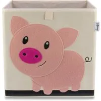 Lifeney Aufbewahrungsbox Schwein, beige, 33x33x33cm 833366 in beige von Lifeney