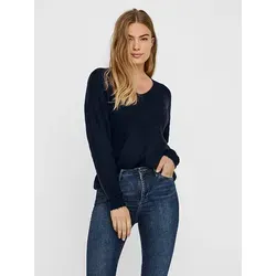 Vero Moda V-Ausschnitt-Pullover VMCREWLEFILE LS V-NECK BLOUSE NOOS - Strickpullover mit V-Ausschnitt, elastischer Stretch-Qualität für optimalen Tragekomfort und vielseitige Kombinationsmöglichkeiten für jeden Anlass.