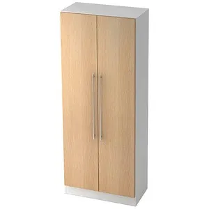 HAMMERBACHER Aktenschrank Orbis V7100, weiß und Eiche - Büromöbel mit 4 höhenverstellbaren Fachböden für optimale Ordnung. Robuste Oberfläche und elegantes Design sorgen für Langlebigkeit und Stil in jedem Büro.