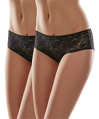 Merry Style Damen Unterhose MSGAB114 (Schwarz (2Pack), 38 (Herstellergröße: M))