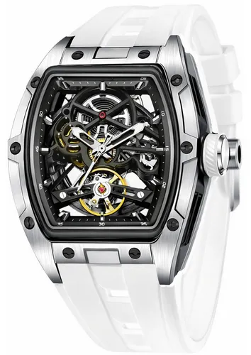 S&T Design Automatikuhr Herren Edelstahl Skelett - Elegante Automatikuhr im Skelett-Design mit mechanischem Uhrwerk. 50m wasserdicht, kratzfestes Saphirglas und edles Edelstahlgehäuse – ideal für besondere Anlässe und als Geschenk.