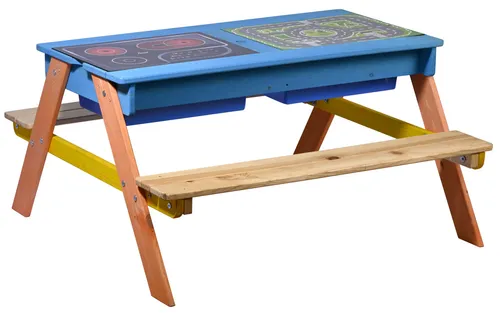 Dobar Picknicktisch inkl. Matschkiste 94 x 94 x 5057 cm in blau von dobar