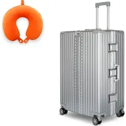 WINLIFE Trolley Hartschalen-Koffer Alu-Rahmen Silber L in orange von WINLIFE