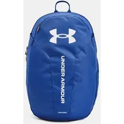 Under Armour Hustle Lite Backpack - Tech Blue/White - Tagesrucksack aus robustem, leichtem Polyester, wasserabweisend mit 26,5 l Volumen, ideal für Sport und Alltag.
