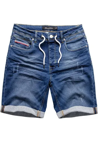 Amaci&Sons Jeansshorts MARKHAM Herren Bermuda Shorts W38 dunkelblau - Bequeme und elastische Jeansshorts für Herren im Regular Fit, ideal für warme Tage. Hergestellt aus pflegeleichtem Material für hohen Tragekomfort.
