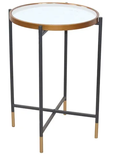 Beistelltisch Ø40 cm mit Spiegelglasplatte