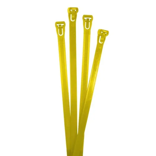 100x Kabelbinder Wiederverwendbar 250 x 7,6mm Gelb 22kg PA6.6 Polyamid Industrie