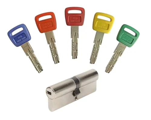 Zylinder Bricard Olympia 40 + 40 mit Gefahr, 5 Schlüssel, silberfarben