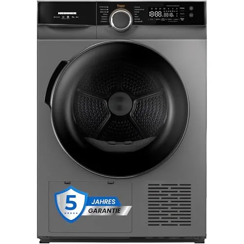 HEINNER HHPD-M9K3SA+++ – Wärmepumpentrockner 10 kg, Energieeffizienzklasse D, LED-Display, Sensor-Trocknung, 15 Programme, Weiß, 5 Jahre Garantie