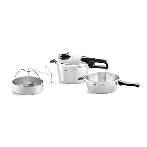 Fissler Vitavit Premium Schnellkochtopf-Set - 4-teilig, 4,5l und 2,5l, energieeffizient mit bis zu 70% verkürzter Garzeit und 90% Vitaminerhalt
