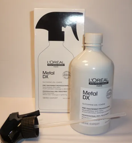 L'Oreal Serie Expert Metal DX Pre-Treatment 500ml - Haarpflege & Colorationsschutz: Neutralisiert Metallpartikel für weniger Haarbruch und gleichmäßigere Farbergebnisse. Reduziert Haarbruch um -87% und sorgt für langanhaltenden Glanz.