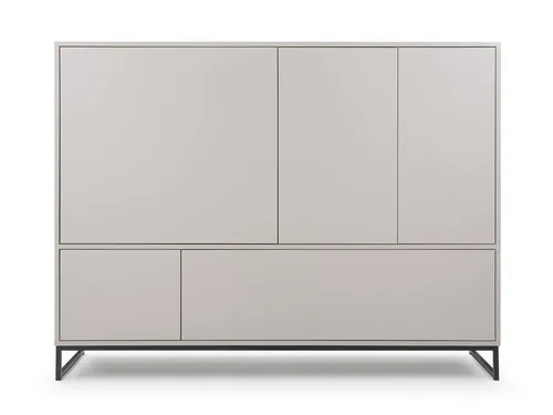 Beautysofa Kommode GIANA – elegante grifflos mit 5 Türen push-to-open - Moderne Kommode in Sandbeige oder Flaschengrün, Breite: 160 cm, bietet durch 5 grifflosen Türen viel Stauraum und überzeugt mit pflegeleichter Oberfläche. Ideal für ein stilvolles Zuhause.