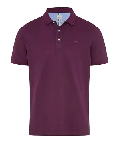 BRAX Feel Good Style PETE Summer Grape M Poloshirt - Sportives Herren-Poloshirt in sommerlichen Farben, aus hochwertigem Baumwollmix für angenehmen Tragekomfort. Mit 1/2-Arm und kleinen Saumschlitzen, ideal für Freizeit und Sport.