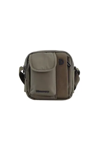 Discovery Downtown Schultertasche D00913 - Khaki - Stylische Umhängetasche aus RPET Polyester, ideal für den täglichen Gebrauch. Mit einer Kapazität von 14 Litern bietet sie ausreichend Platz für Ihre Essentials.
