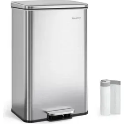 SONGMICS Mülleimer Küche, 40 Liter Abfalleimer großer Tretmülleimer mit Deckel