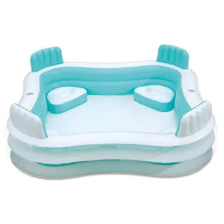 Summer Waves Pool Familie Premier 2-Ringe 223 X 223 X 66 Cm - Planschbecken für die ganze Familie, ideal für heiße Sommertage und sorgt für Stunden voller Spaß im Garten.