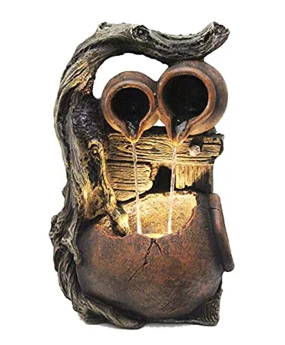 Gartenbrunnen BK834 mit Beleuchtung - Springbrunnen für Gartenteiche, schafft eine harmonische Atmosphäre mit LED-Beleuchtung und Wasserfall-Effekt. Ideal für Garten, Balkon oder Terrasse.