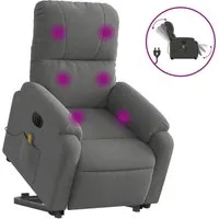 vidaXL Massagesessel Aufstehhilfe Elektrisch Dunkelgrau