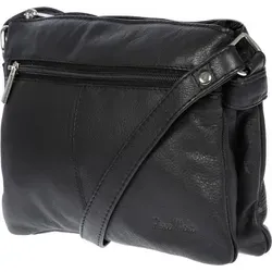 Kleine Echtleder Damen Umhängetasche Schwarz - Elegante Umhängetasche aus butterweichem Leder, ideal für den täglichen Gebrauch. Mit praktischen Fächern und einem verstellbaren Trageriemen für optimalen Tragekomfort.