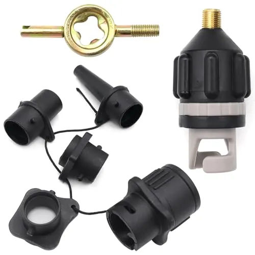 GOIYZTTR SUP Ventil Adapter Aufblasbarer mit 4 Stück Gasdüse Inflatable Sup Pumpe Adapter für Schlauchboote, Stand Up Paddle Board, Aufblasbarer Bett