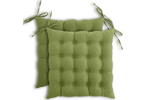 wometo Stuhlkissen Prime 40x40 2er Set, OEKO-TEX®, Sitzkissen mit Steppung & Bändern